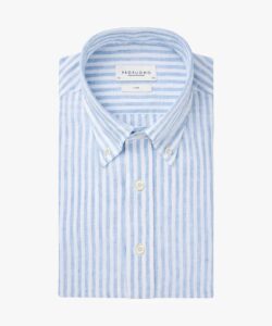 Blue linen striped shirt