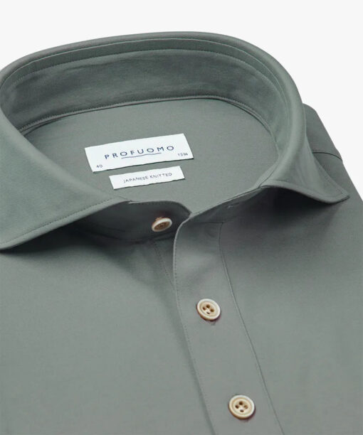 Green Japanese knitted polo shirt - Image 2