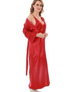 Satin Solid 2 Pcs Nightdress 5983
