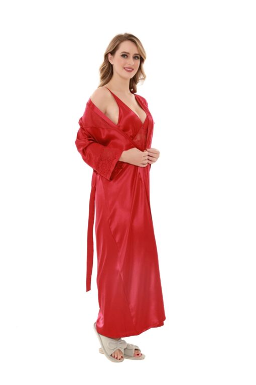 Satin Solid 2 Pcs Nightdress 5983