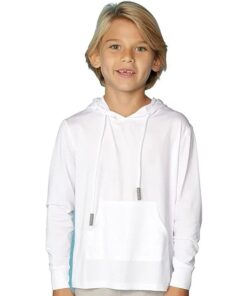 INGEAR Boys UPF 50+ Sun Protection UV Hoodie T-Shirt Long Sleeve with Pockets SPF Shirt Boys Sun Shirt with Hood