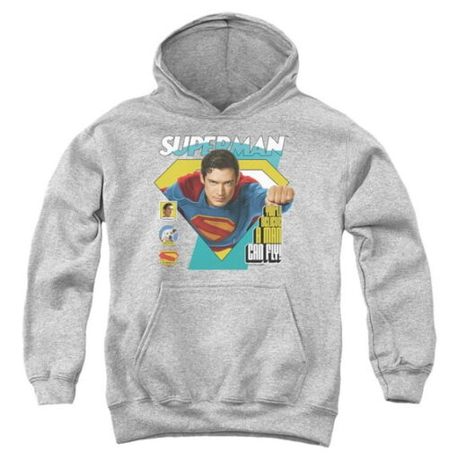 Superman 2025 Comic Flight Youth Kids Boy/Girls Pull-Over Hoodie