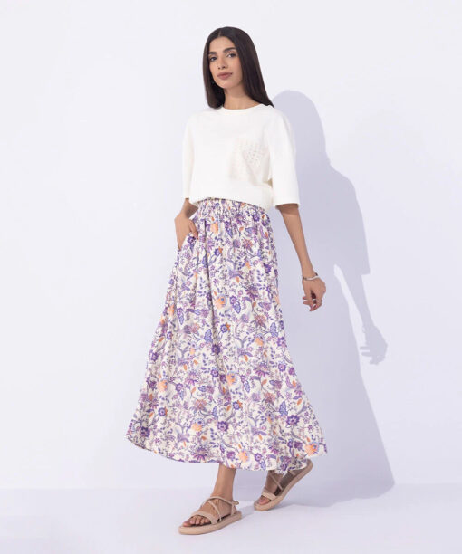 Floral Printed Skirt - Image 4