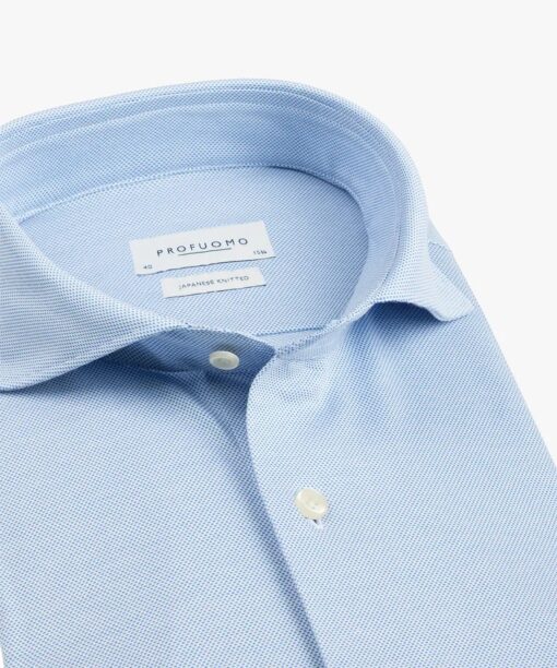 Blue Oxford Japanese knitted shirt - Image 2