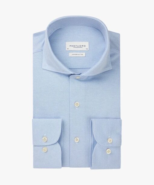 Blue Oxford Japanese knitted shirt