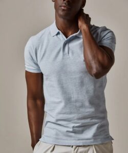 Light blue pique polo