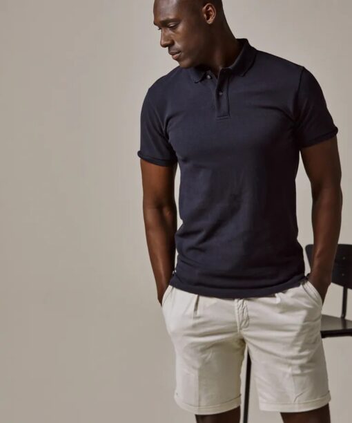 Navy pique polo - Image 5
