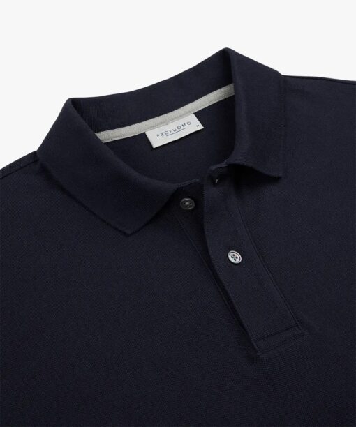 Navy pique polo - Image 3
