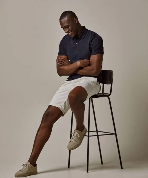 Navy pique polo - Image 4