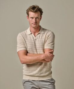 Open-collar crochet polo