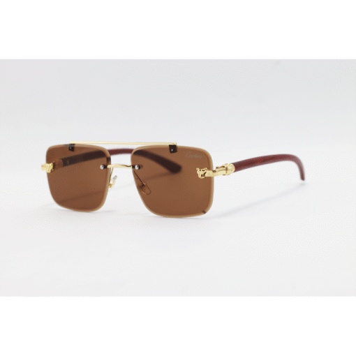 Cartier - 22510 - Metal - Rimless - Rectangle - Double Bridge - Sunglasses