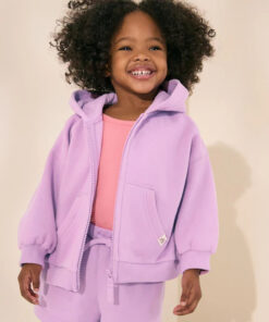 Lilac Purple Zip Through Hoodie