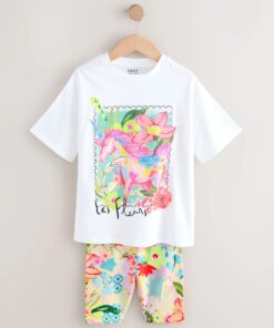 White Unicorn Oversized T-Shirt Cycle Top and Shorts Set
