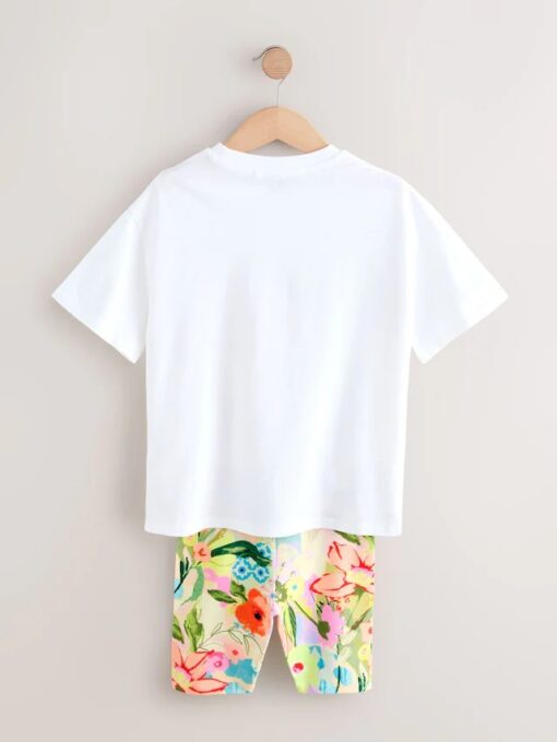 White Unicorn Oversized T-Shirt Cycle Top and Shorts Set - Image 2