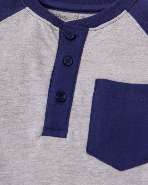 Grey & Blue Henley - Image 2