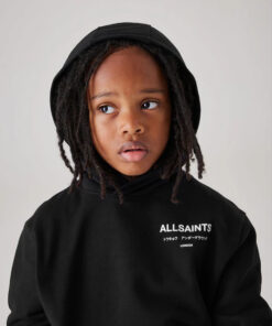 smALLSAINTS Black Oversized Underground Pullover Hoodie